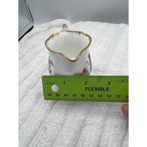 Royal Standard Rose Bouquet Bone China Cream Pitcher Floral Pink Green Gold Gilt - Picture 8 of 9